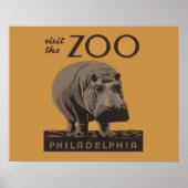 Hippopotamus  WPA Zoo Poster Philadelphia (Voorkant)