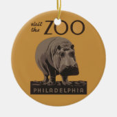 Hippopotamus WPA Zoo Poster Philadelphia Keramisch Ornament (Voorkant)