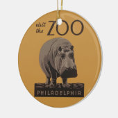 Hippopotamus  WPA Zoo Poster Philadelphia Keramisch Ornament (Links)