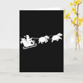 Hippopotamus Xmas Santa Sleigh Hippos Christmas Bo Kaart (Gele Bloem)
