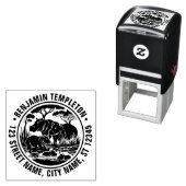 Hippopotamuses nijlpaarden door Water Naam Return Zelfinktende Stempel (In situ)