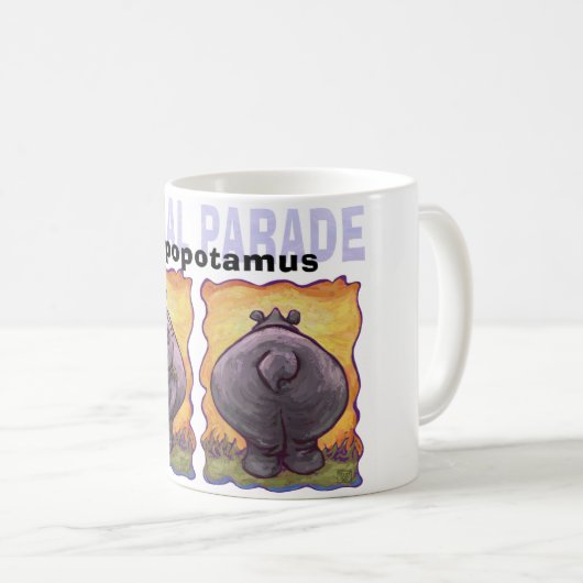 Hippopotamushoofden en -nagels koffiemok (Voorkant rechts)