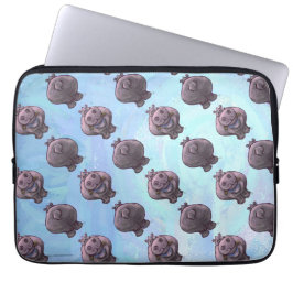 Hippopotamushoofden en trappenpatronen laptop sleeve