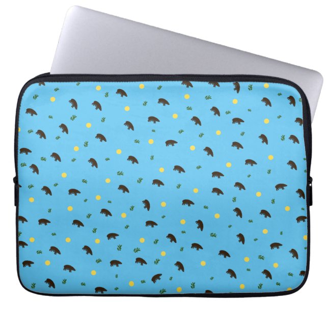 Hippopotamuspatroon Laptop Sleeve (Voorkant)
