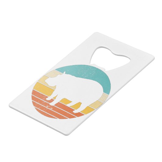 Hippopotomas Retro Sun Creditkaart Flessenopener (Achterkant Gekanteld)