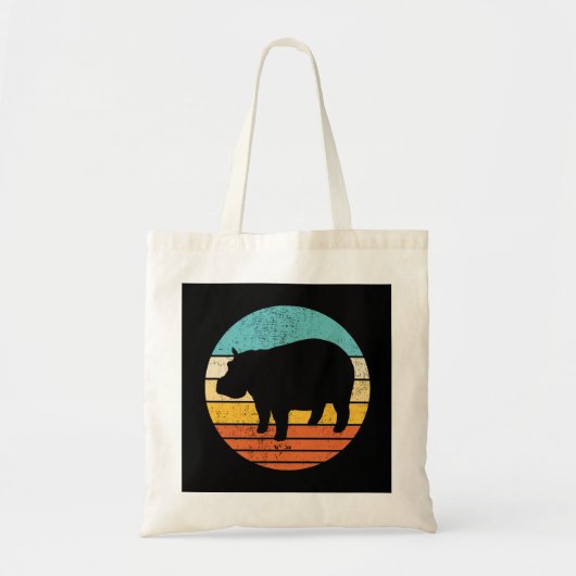 Hippopotomas Retro Sun Tote Bag (Voorkant)