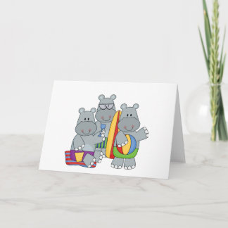 Hippos bij de Beach Tshirts en cadeautjes Kaart