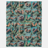 Hippos bij Play: A Pond Paradise Fleece Deken (Voorkant)