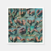 Hippos bij Play: A Pond Paradise Servet (Voorkant)