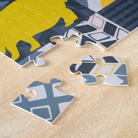 Hippos Faux Quilt Legpuzzel (Zijkant)