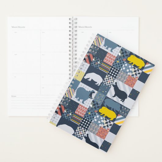 Hippos Faux Quilt Planner (Display)