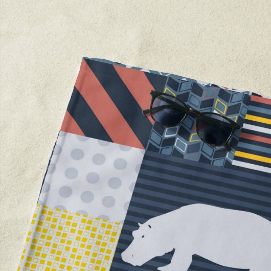 Hippos Faux Quilt Strandlaken (In situ)