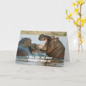 Hippos Funny Dieting Enmoecard Kaart (Gele Bloem)