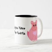 Hippos heeft veel hart tweekleurige koffiemok (Voorkant rechts)