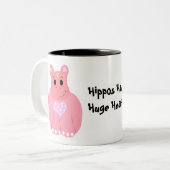 Hippos heeft veel hart tweekleurige koffiemok (Voorkant links)