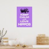 Hippos Hippotamus-poster behouden Poster (Keuken)