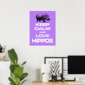Hippos Hippotamus-poster behouden Poster (Thuiskantoor)