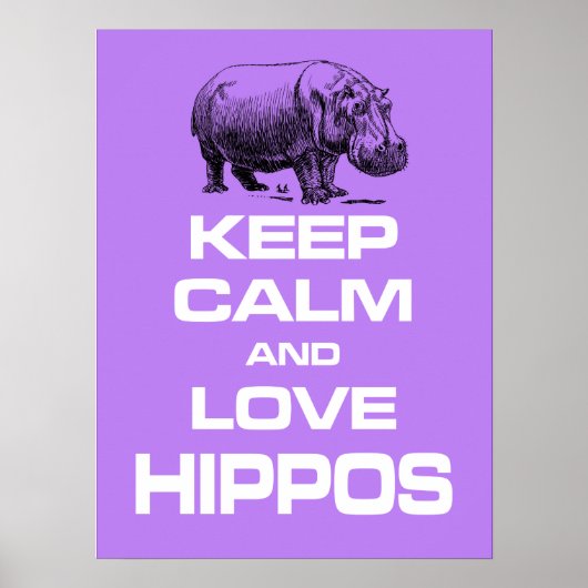 Hippos Hippotamus-poster behouden Poster (Voorkant)