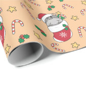 Hippos met winterwinterwinterdieren met hippo-kers cadeaupapier (Rol Hoek)