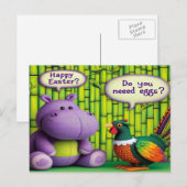 Hippo's Pasen Groet: Ei Levering Feestdagenkaart (Voorkant / Achterkant)