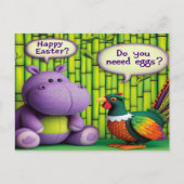 Hippo's Pasen Groet: Ei Levering Feestdagenkaart (Voorkant)