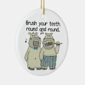 Hippos penseel Uw Tanden Keramisch Ornament (Rechts)