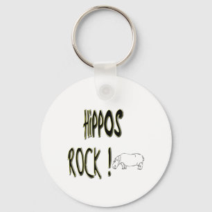 Hippos Rock! Button Sleutelhanger