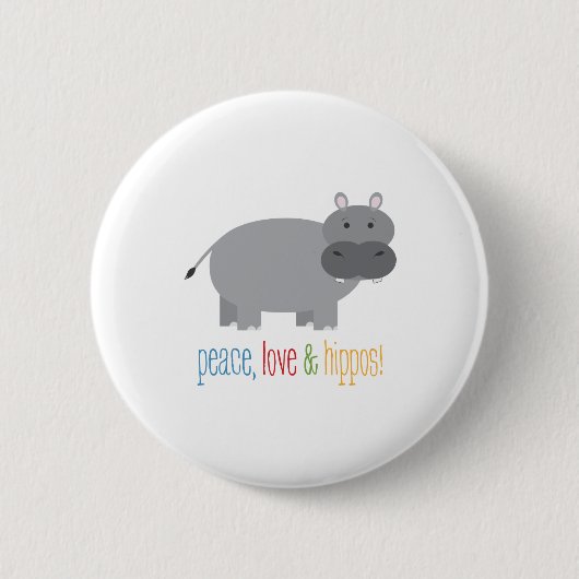 Hippos Ronde Button 5,7 Cm (Voorkant)
