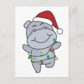 Hippos voor winterdieren met hippo-kerstwinter feestdagenkaart (Voorkant)