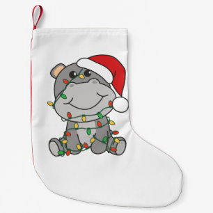 Hippos voor winterdieren met hippo-kerstwinter kleine kerstsok