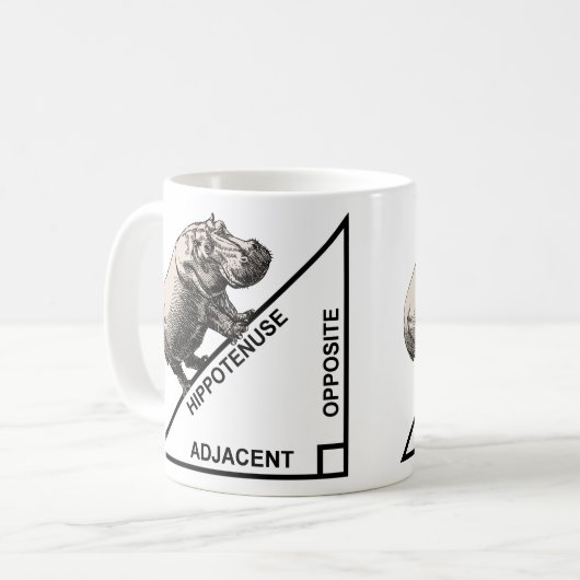 Hippotenuse Hypotenuse Funny Wiskunde Geometry Mok (Voorkant links)