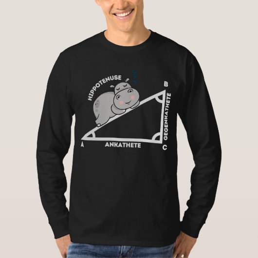 Hippotenuse Pythagoras Mathematics Algebra Wiskund T-shirt (Voorkant)