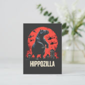 Hippozilla Spooky Moo Deng Baby Dwergnijlpaard Briefkaart (Staand voorkant)