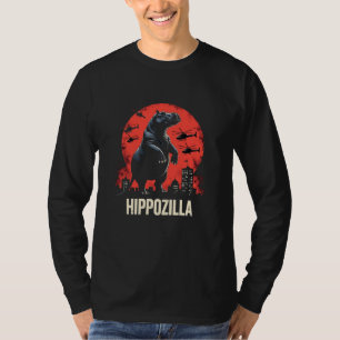Hippozilla Spooky Moo Deng Baby Pygmy Hippo T-shirt