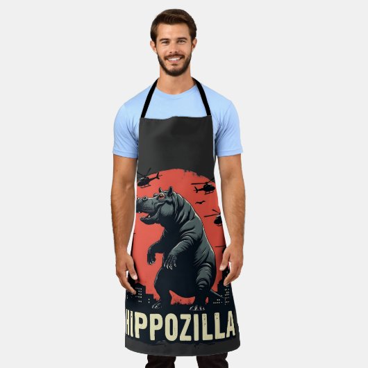 Hippozilla Spooky Moo Deng Hippo Halloween Schort (Gedragen)