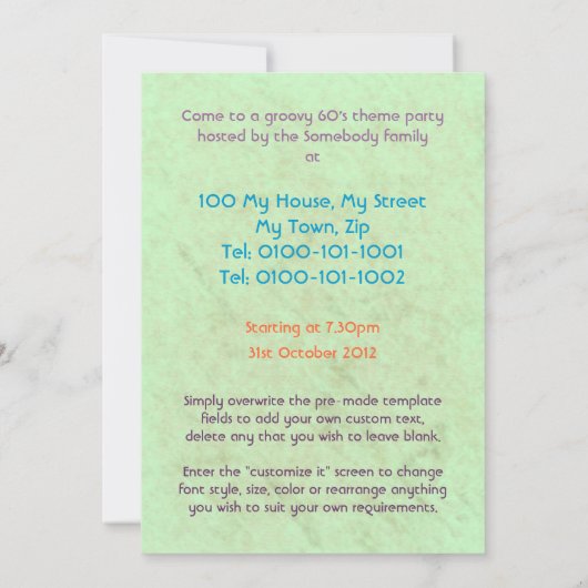 Hippy 60 de Grote Uitnodiging van de Partij van de (Achterkant)