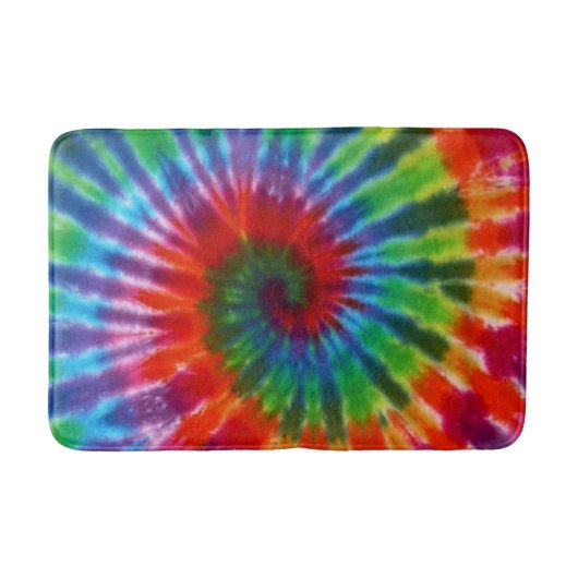 Hippy 60s 70s Tie Dye Retro Colorful Badmat (Voorkant)