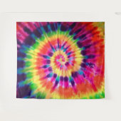 Hippy 60s 70s Tie Dye Retro Colorful Wandkleed (Voorkant (horizontaal))