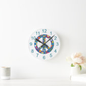 Hippy 60s Boho Peace Sign  Ronde Klok (Huis)