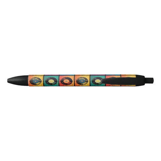 Hippy 60s Boho Peace Sign Zwarte Inkt Pen (Achterkant)