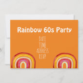 Hippy 60s regenboogretro-party themauitnodiging kaart (Achterkant)