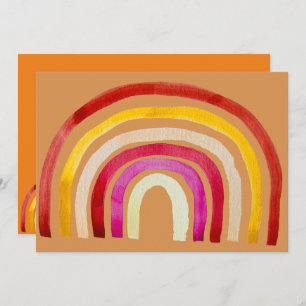 Hippy 60s regenboogretro-party themauitnodiging kaart