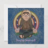 Hippy 60's Square Party-uitnodigingen Kaart (Voorkant)