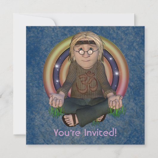 Hippy 60's Square Party-uitnodigingen Kaart (Voorkant)