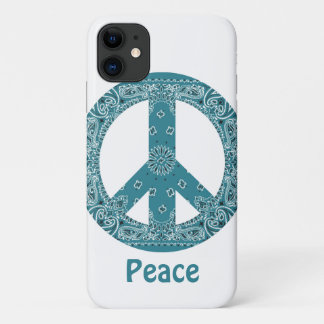 Hippy Bandanna Peace Sign Blauwgroen Case-Mate iPhone Case