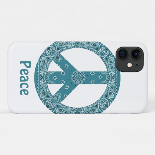 Hippy Bandanna Peace Sign Blauwgroen Case-Mate iPhone Case (Achterkant (horizontaal))