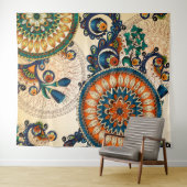 Hippy Bohemian Peace Mandela Boho Chic Wandkleed (In Situ (horizontaal))