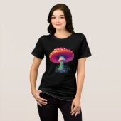 Hippy Boho Mushroom – 60s 70s Fashion Tri-Blend Shirt (Voorkant volledig)
