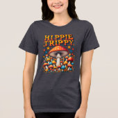Hippy Boho Mushroom Peace Trippy Tri-Blend Shirt (Voorkant)