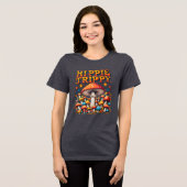Hippy Boho Paddenstoel Vrede Trippy Tri-Blend Shirt (Voorkant volledig)